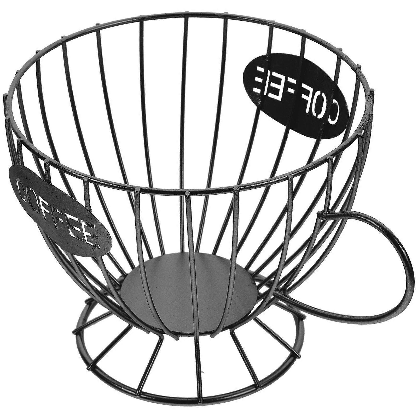 Wire Basket Fruit Holder Snack Container for Apartment Black 1Pack