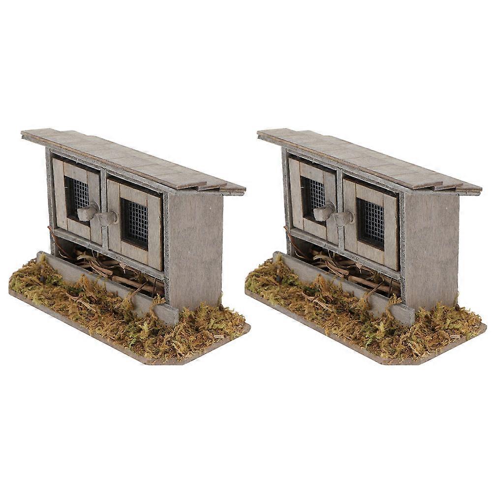Miniature Scene Model Mini Henhouse Decor for 10Pcs Mini Chicken Coop