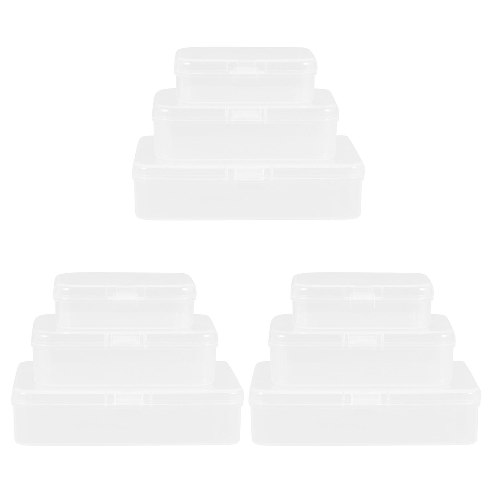 Transparent Storage Boxes Rectangular for Home Use 9Pcs Storage Containers