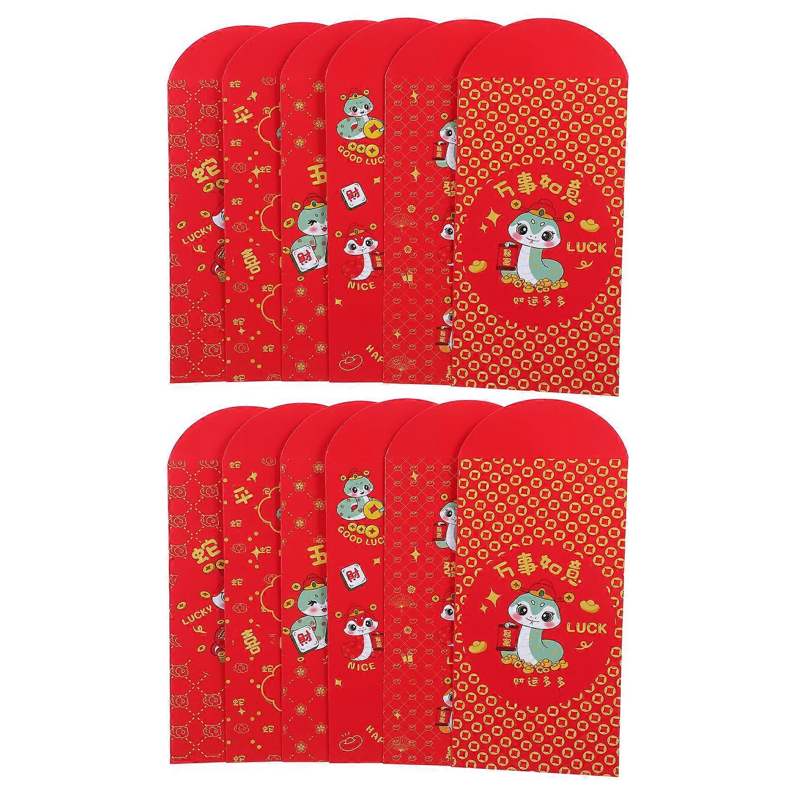 Lucky Money Envelopes 90 Pcs Red Color Year Of The Snake Symbolizing Luck And Prosperity Suitable For Festivals