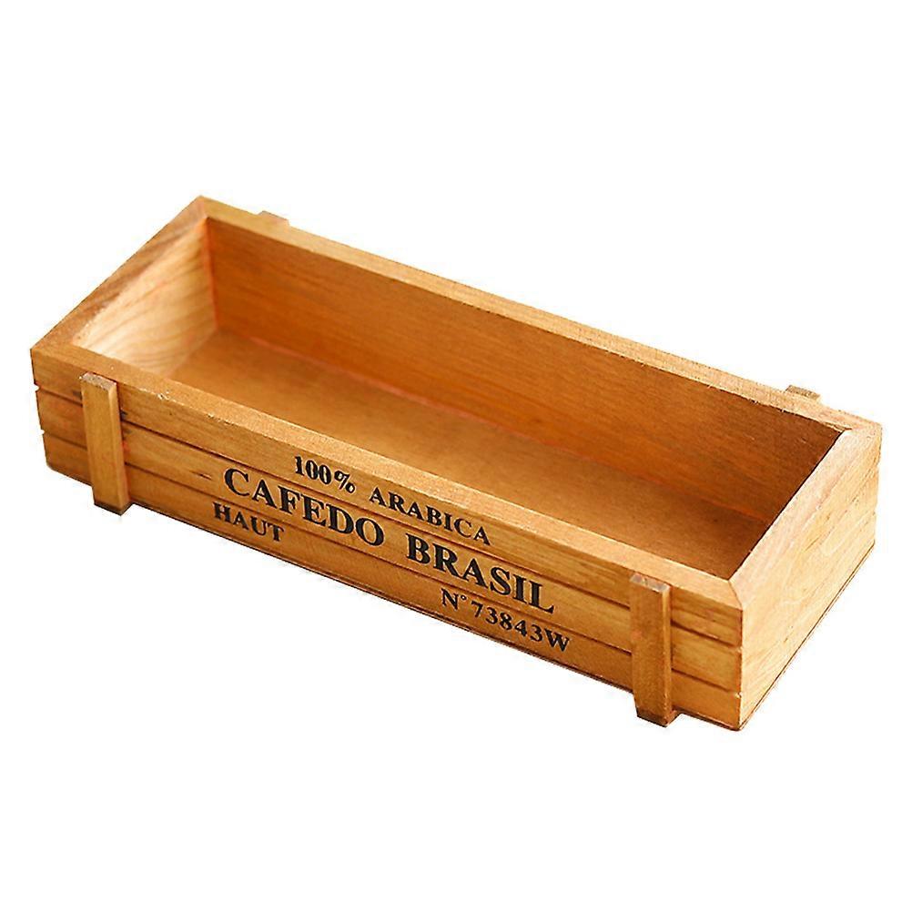 Retro Storage Box for Succulent Pot Container 2Pcs Wooden Design