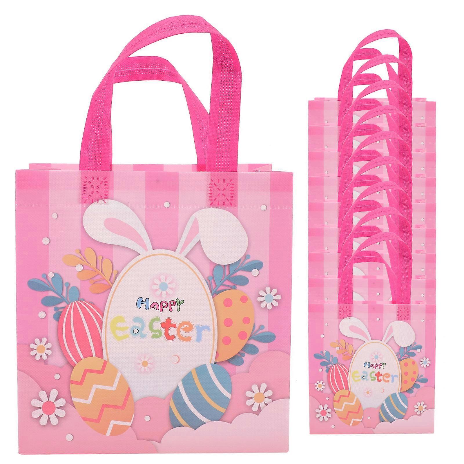 Easter Celebration Bunny Ears Storage Bag Non-Woven Gift Bag Multi Rectangular Storage 10Pcs