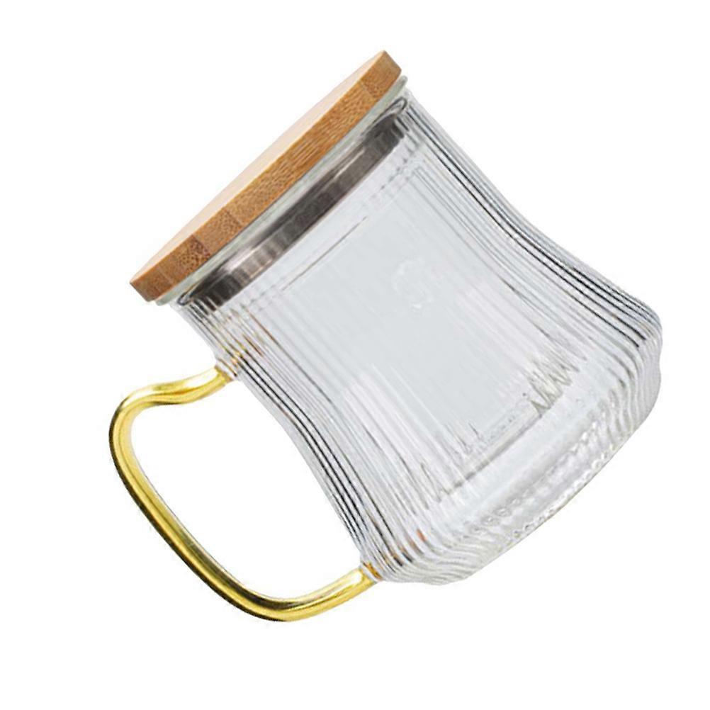 Glass Cup with Handle Suitable for Making Tea Transparent Color 12.8X11X7.8CM Size 1 Set