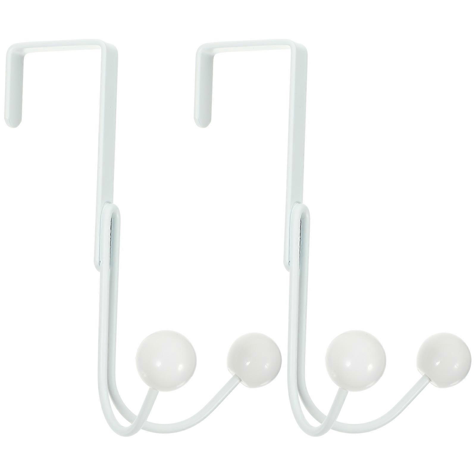 Γάντζος Πόρτας για Κρεμάστρες Ρούχων χωρίς Τρυπήματα, 4 Τεμάχια Λευκό Μεταλλικό