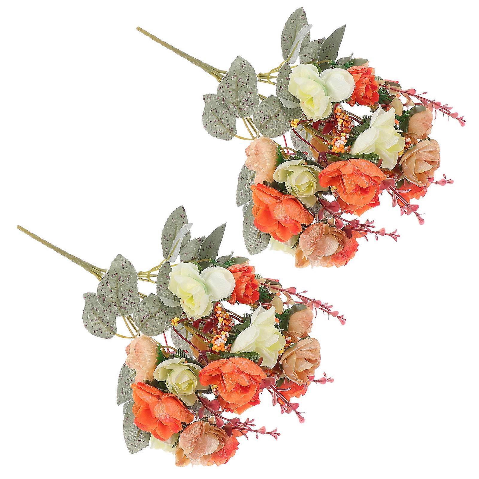 Artificial Rose Decor Silk Cloth Bouquet for Wedding 8Pcs