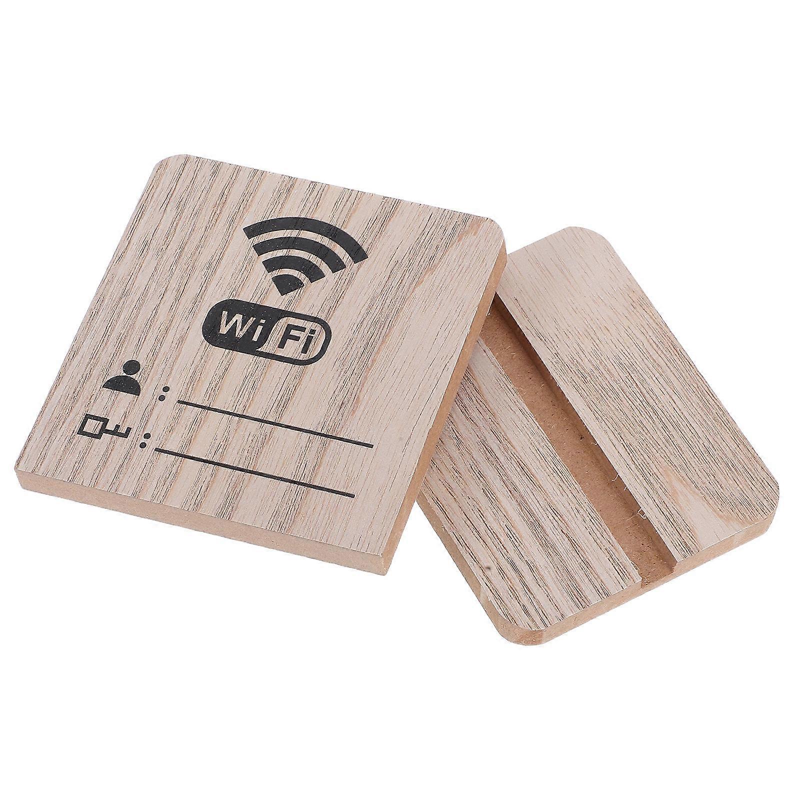 WiFi Password Sign Wooden for Guest Room with 2Pcs for Hotel and Office