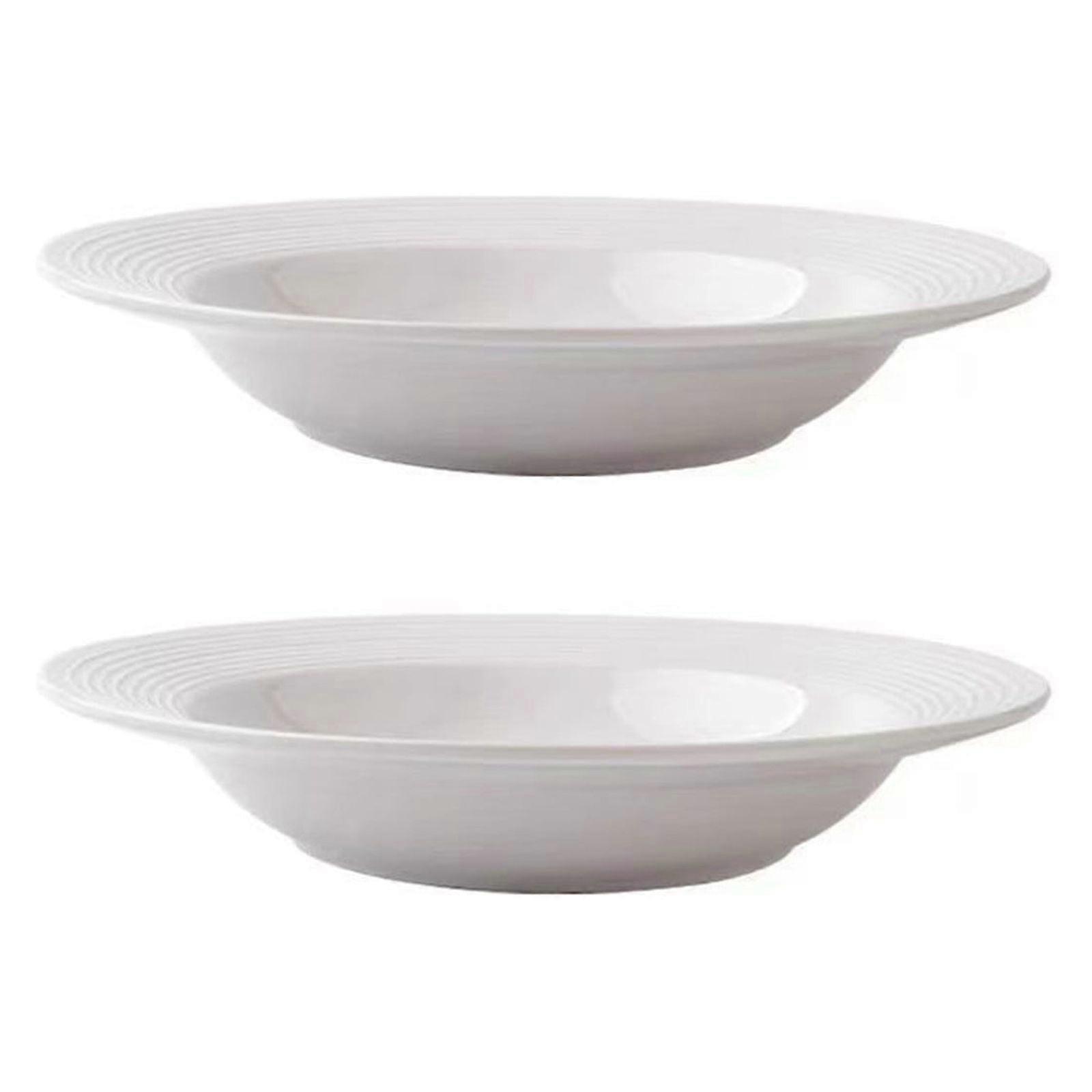 JungChun Porcelain Wide Rim White Bowls, Set of 3
