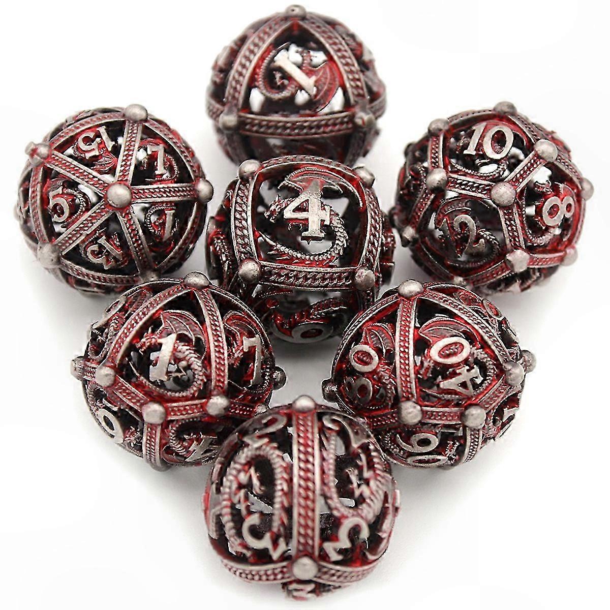 7-Piece Metal Dice Collection for Tabletop RPG Games