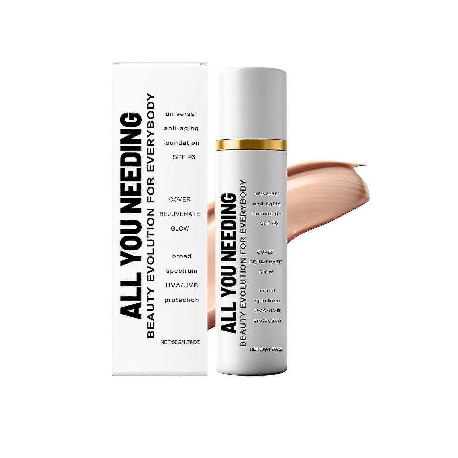 Age Defying Foundation Moisturizing Cream with Anti-Aging Color Missing, Age Defying Foundation Makeup Lightweight Coverage Waterproof and Durable Uni