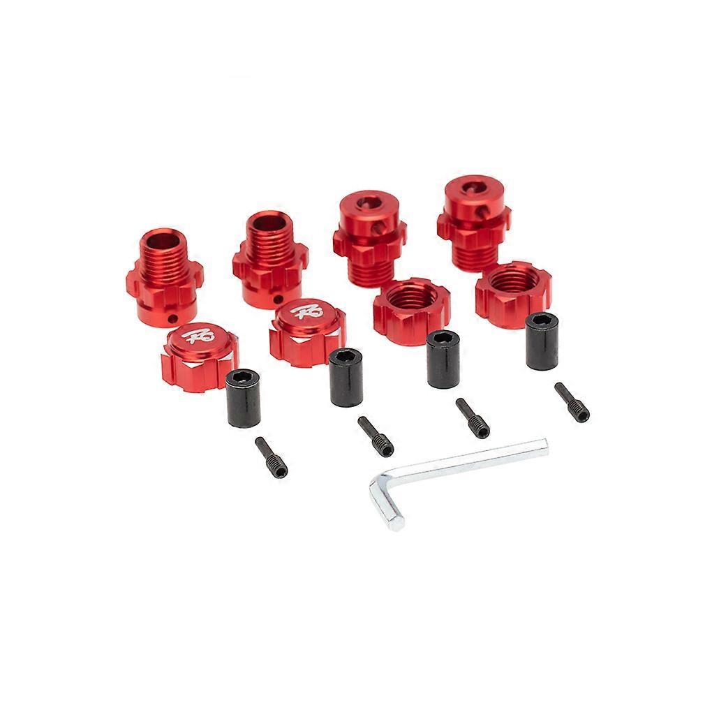 4 Pieces Hex Adapter Upgrade Part Professional 1/10 Wheel Connector Component Widened RC Kit Replacement for E-REVO Red
