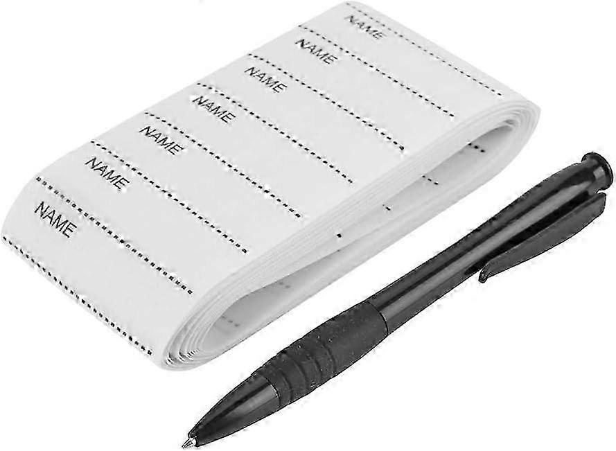 200 stk. navnelapper i tøy, hvite vevde navnelapper, sy-i-skolen, vaskbare, 25-26 år