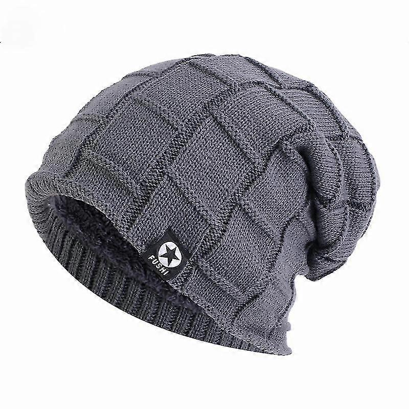 Wool Beanie With Fleece Lining Unisex  Medium Gray