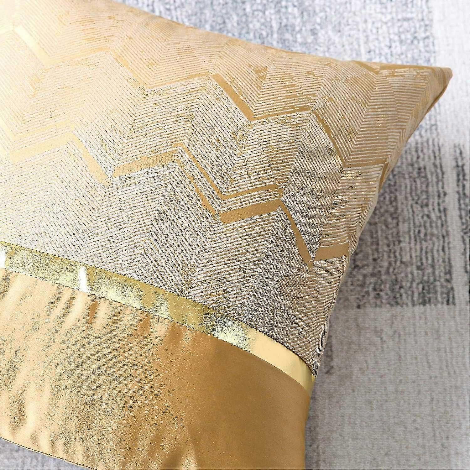 2 square throw pillowcases 45x45cm (gold)