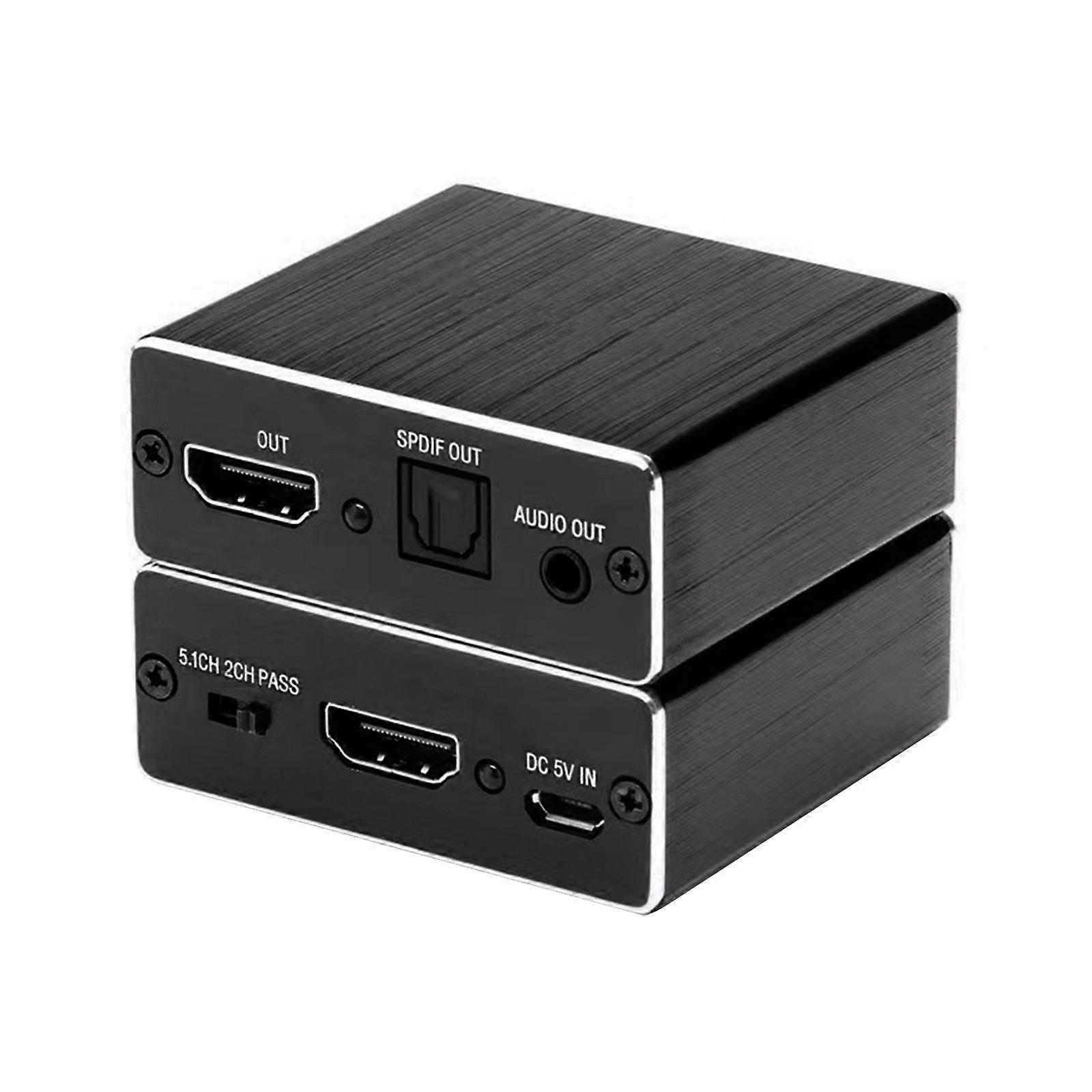 Portable 4K HDTV Audios Extractor with Optical and 3.5mm Output for Seamlessly Audios Video Syncing Audios Splitter Multicolor