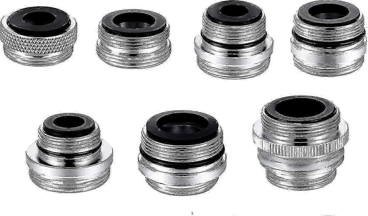 Faucet aerator thread adapter kit, 7pc brass for garden hose