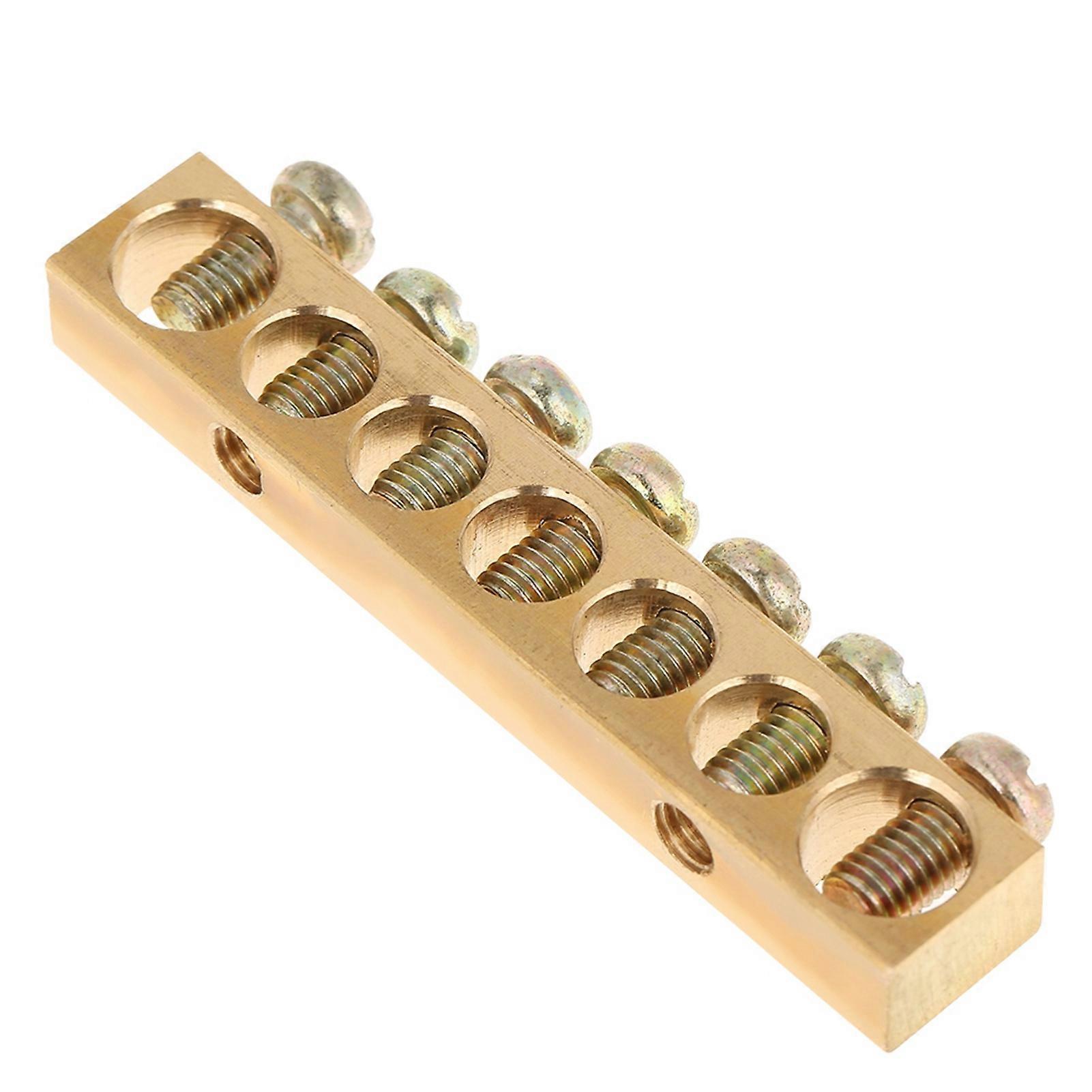 10pcs 7‑Hole Electrical Distribution Wire Screw Terminal Brass Ground Neutral Bar