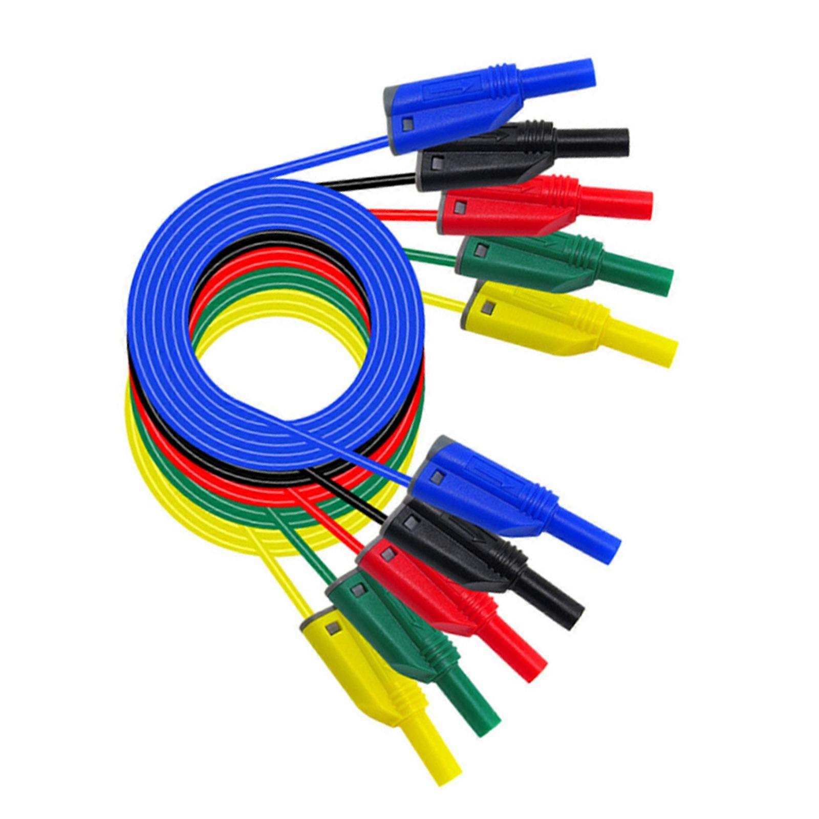 Multipurpose 4mm Banana Test Leads High Conductivity Secure Connection strong 4mm Test Wire Banana Plugs for Lab Multicolor