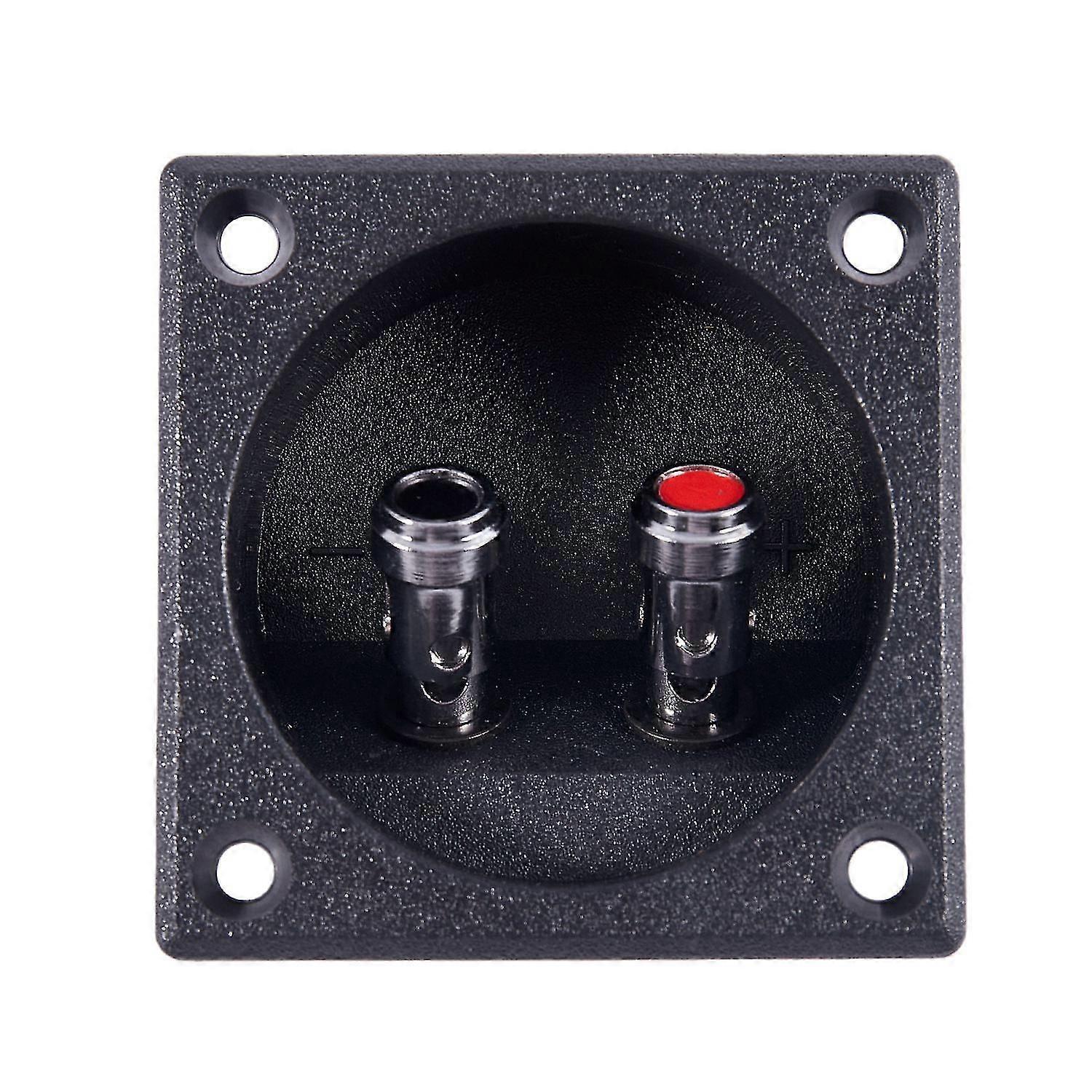 Square Shape Double Binding Post Type Speaker Box Terminal Cup Black