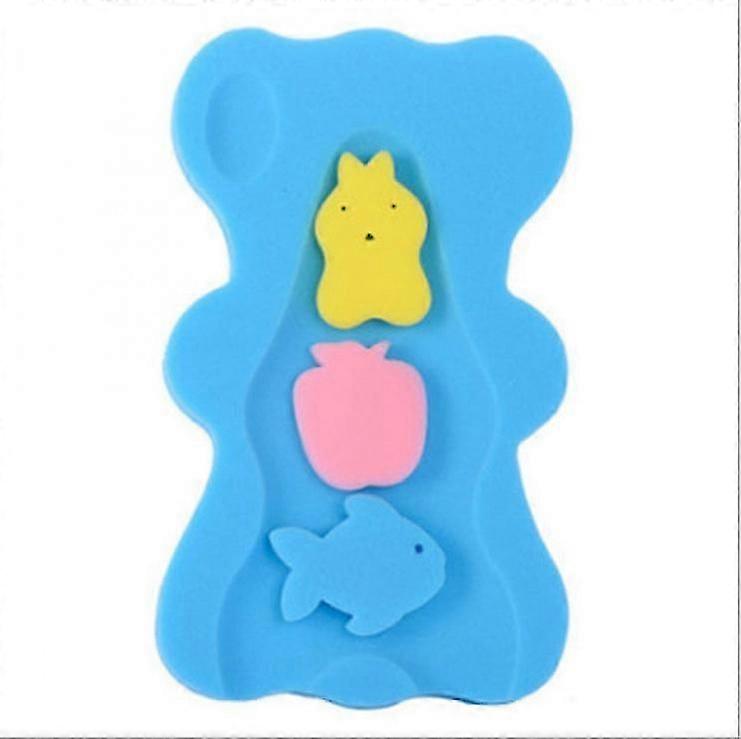 1pc Baby Soft Bath Sponge Seat Non-slip Foam Mat (blue)