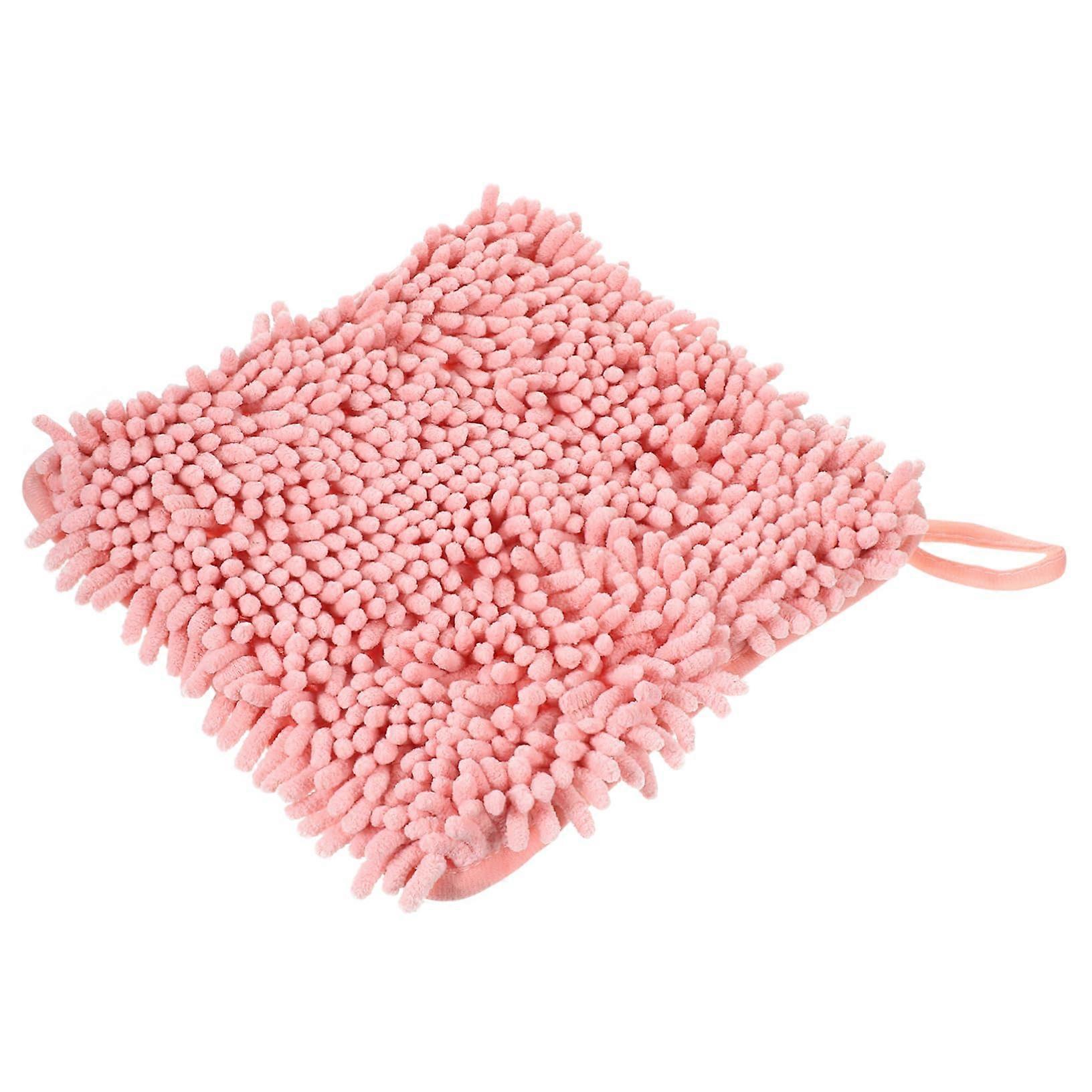 Thick Chenille Hand Towel with Hanging Loop, Soft Quick Dry Absorbent Towel for Kitchen and Bathroom, Space Saving Design