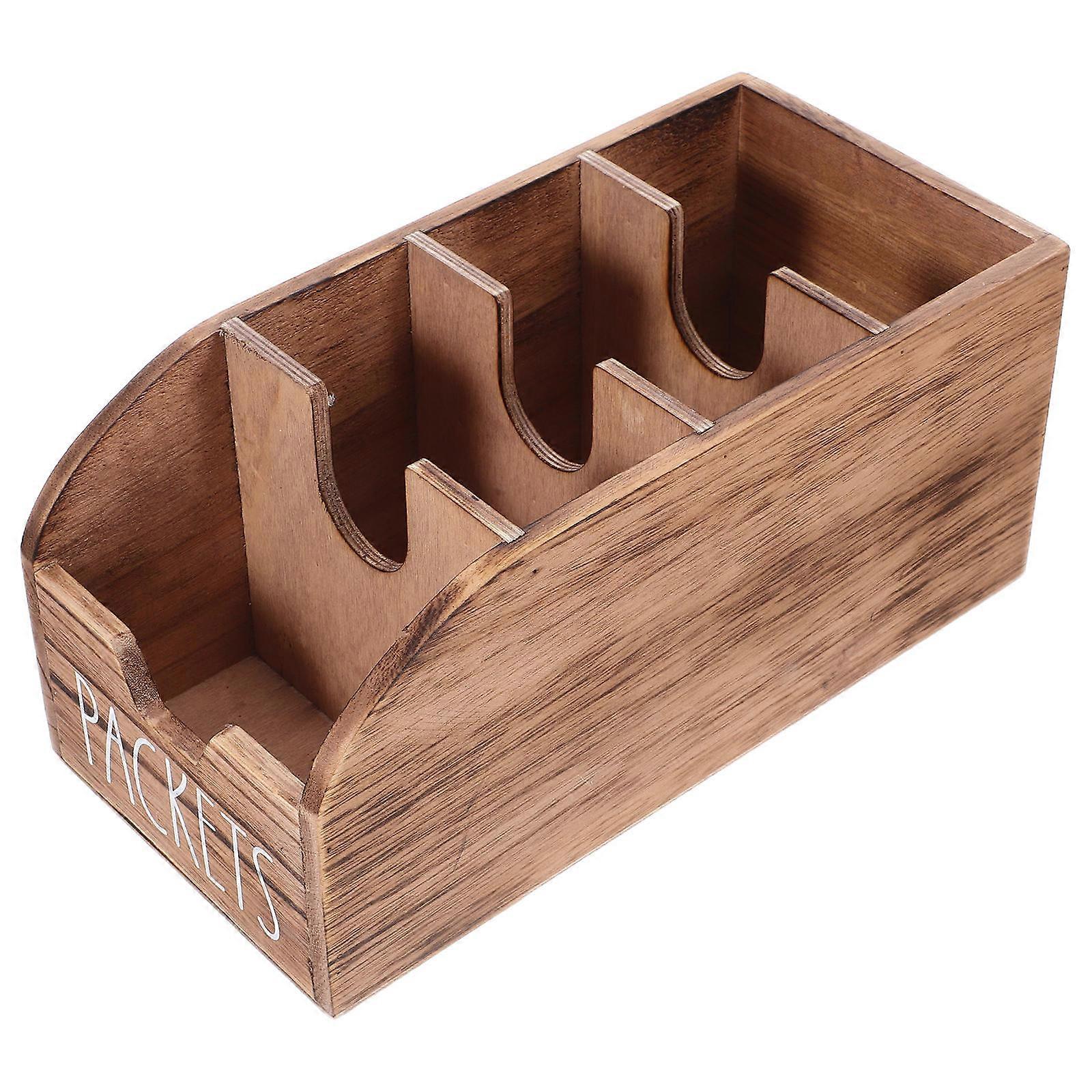 Tea Bag Organizer Box for Home Easy Access Wooden Kitchen Storage