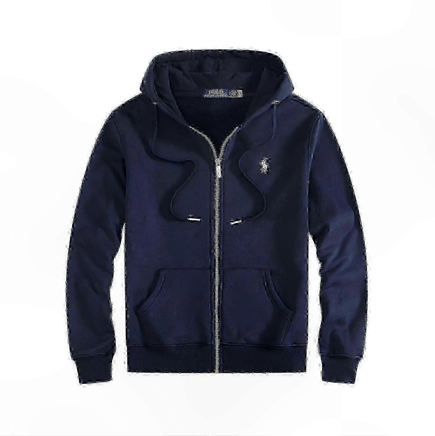 Set di felpa con cappuccio e giacca ricamate da uomo, cardigan casual in pile con piccolo logo