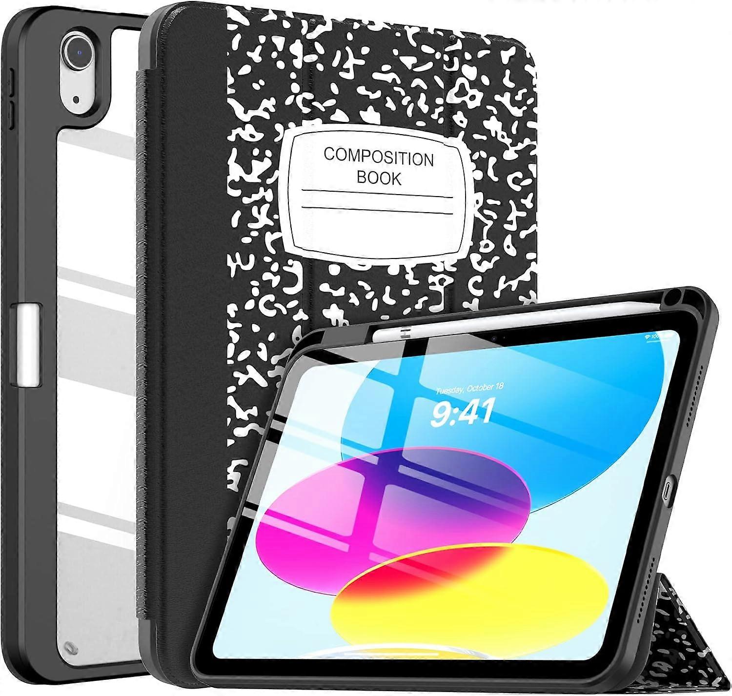 Compatible with iPad 10th Generation Case 10.9 Inch 2022, Slim Hybrid Case with Pencil Holder