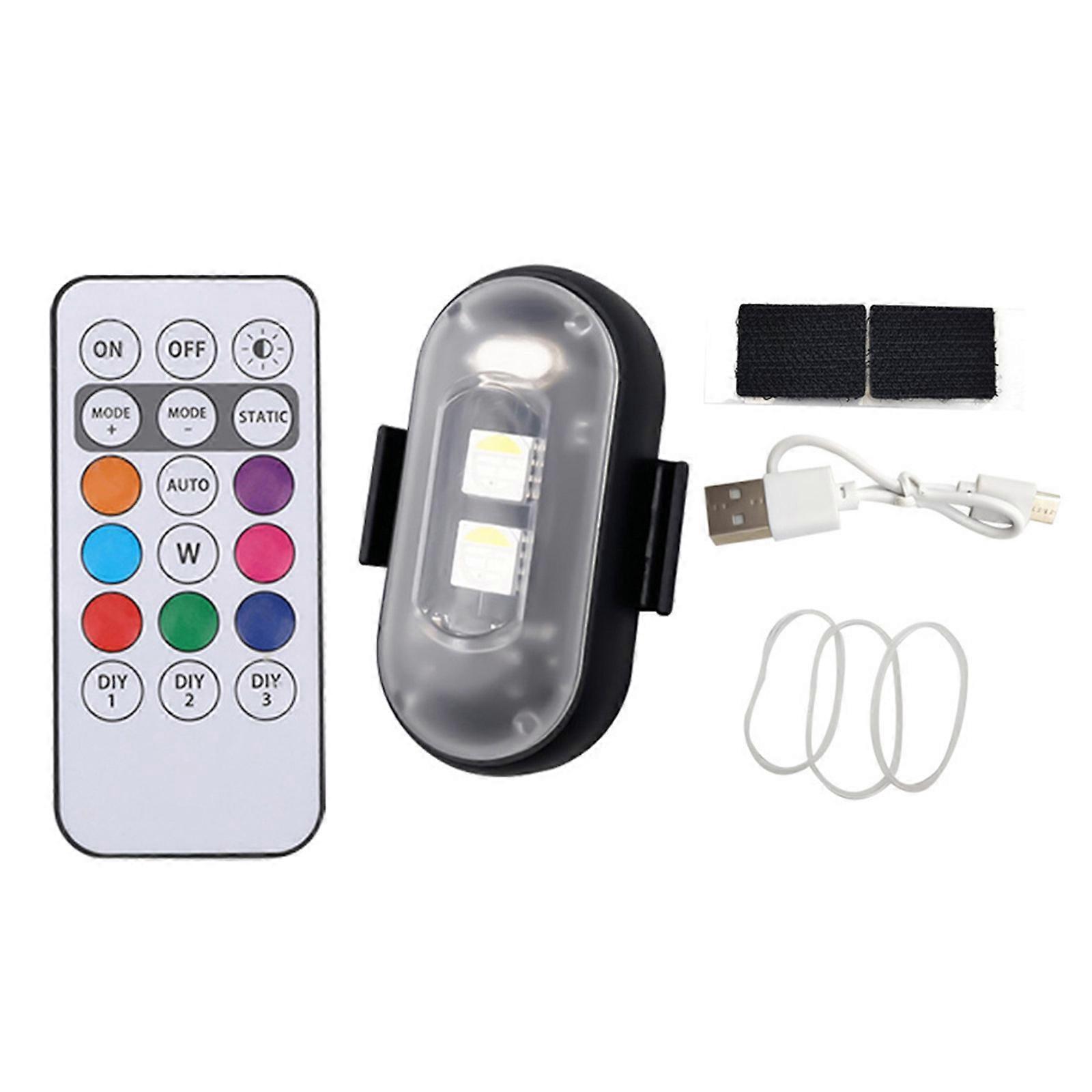 LED Flashing Drone Lights with Remote, 7 Color Drones AntiCollision Lights Wireless Rechargeable Night Warning Light Multicolor