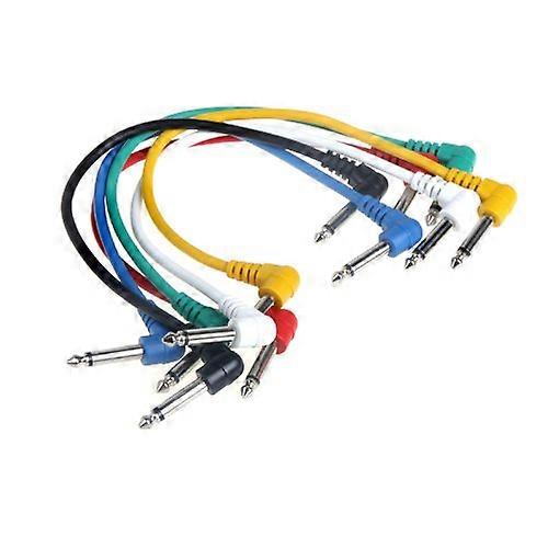 6pcs Guitar Patch Cables Angled 1/4 Inch Jacks for Effects Pedals and Pedalboard Linking