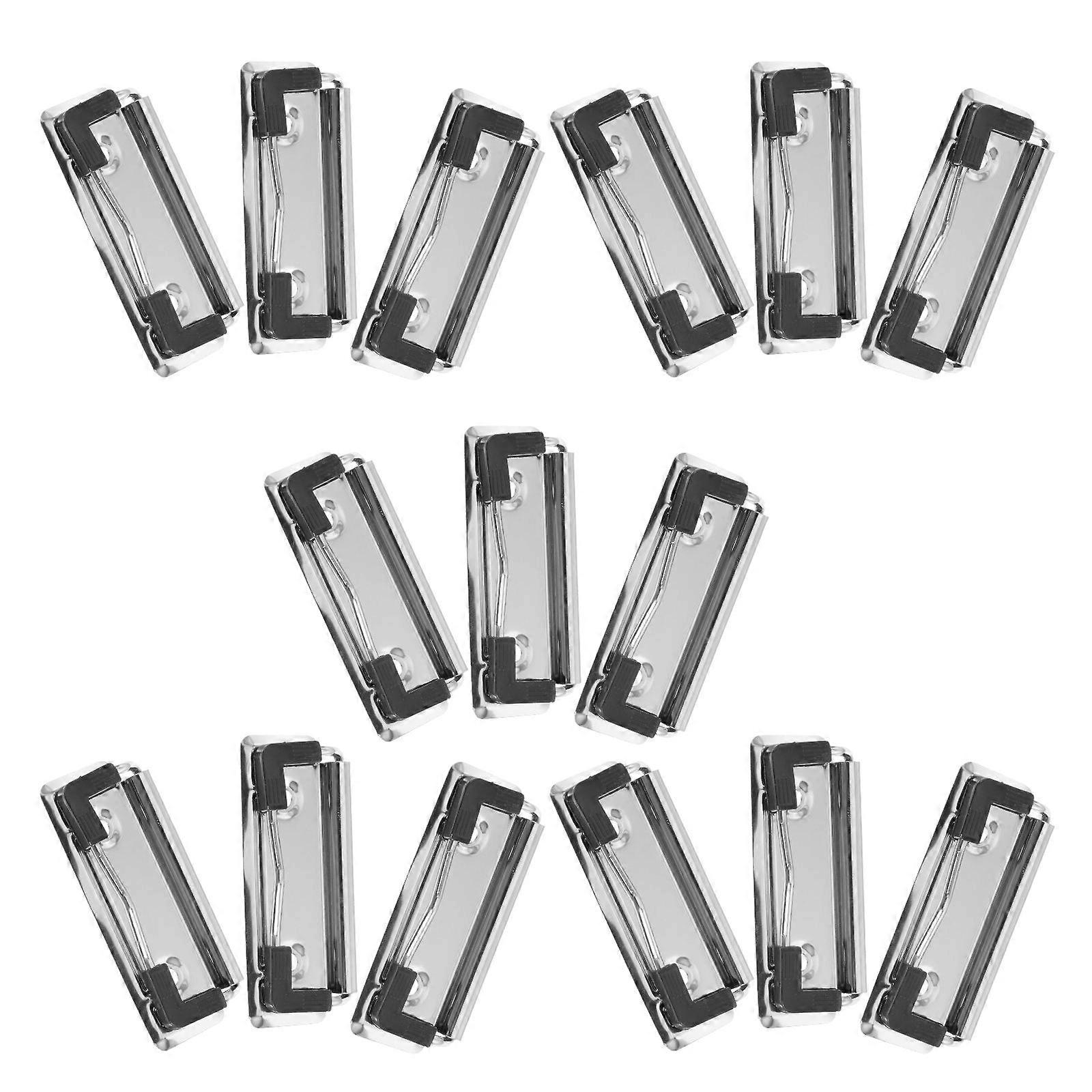 15pcs Clipboard Clips Mountable Metal Clip Spring-Loaded File Folder For School