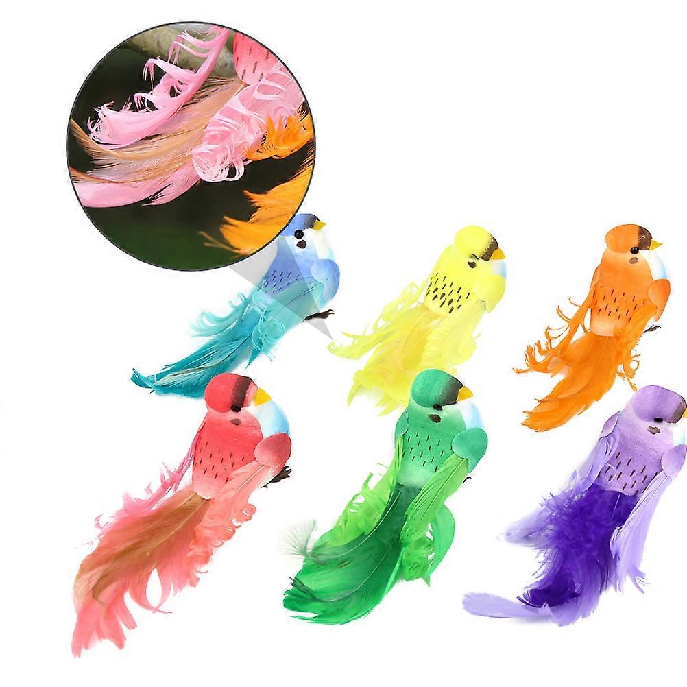 6Pcs Lifelike Birds Clips Colorful Clamps Vivid Lovely Garden Decoration