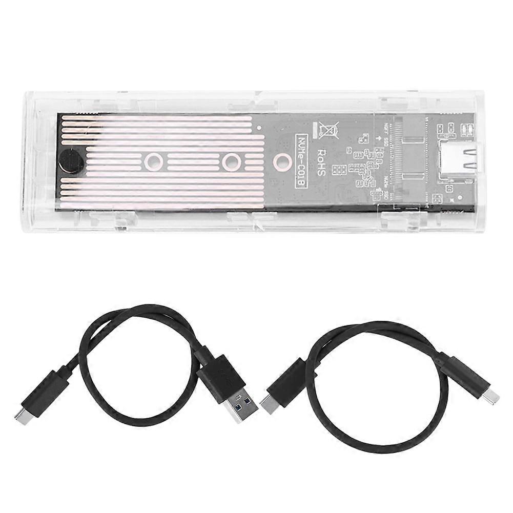 jixopn M.2 NVME PCIe SSD Enclosure USB3.1 Type-C, Compatible with B/M Key & M Key, 2230/2242/2260/2280mm, Tool-free Design