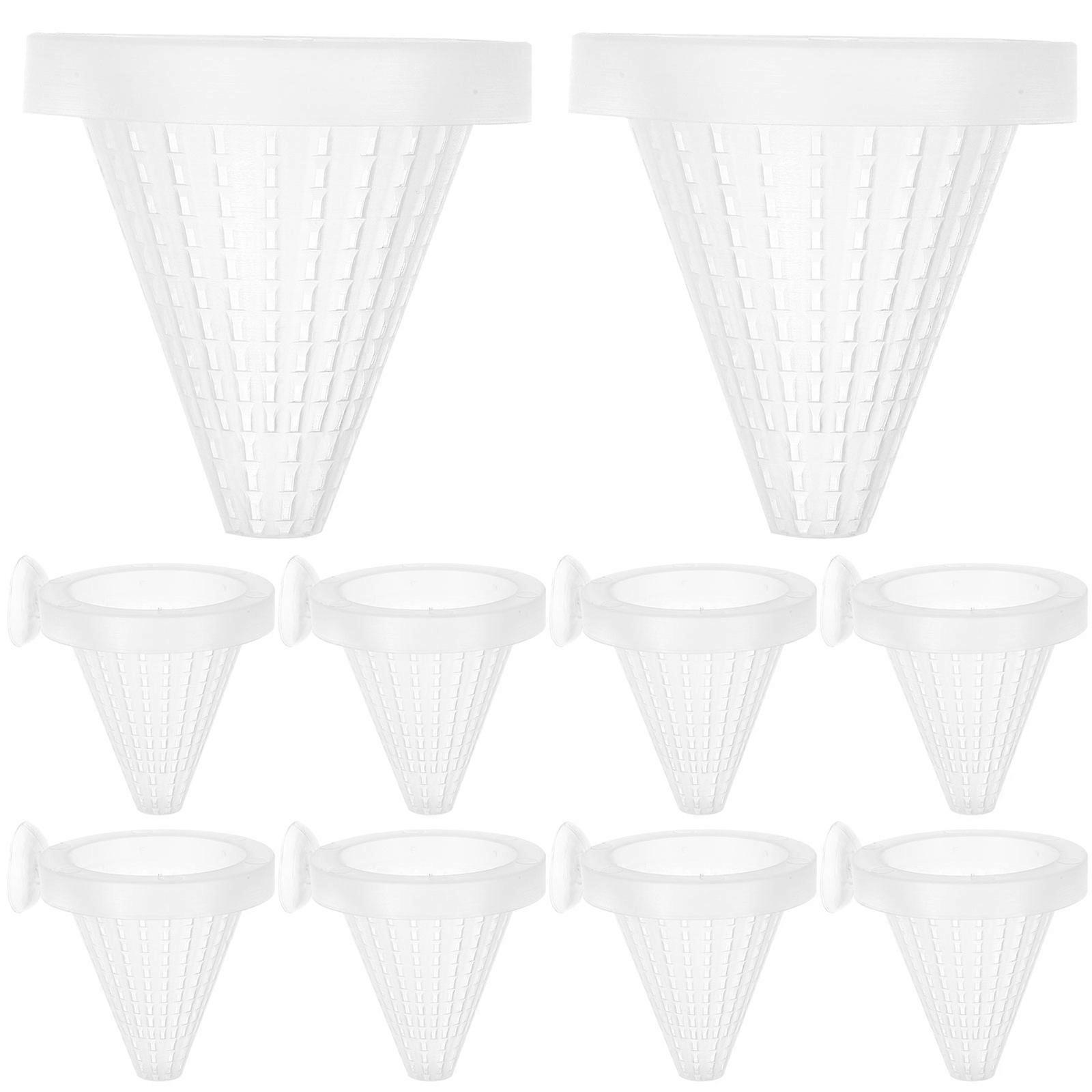 Worm Feeder Cone Red Worm Funnel Tool for Feeding 10Pcs Plastic Basket