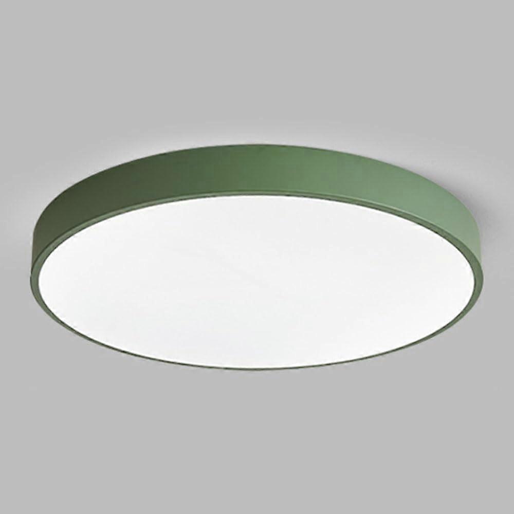 Dimmable LED Ceiling Light Fixture with ThreeColor Lighting, Modern Flush Mount Lamp, Green 30cm