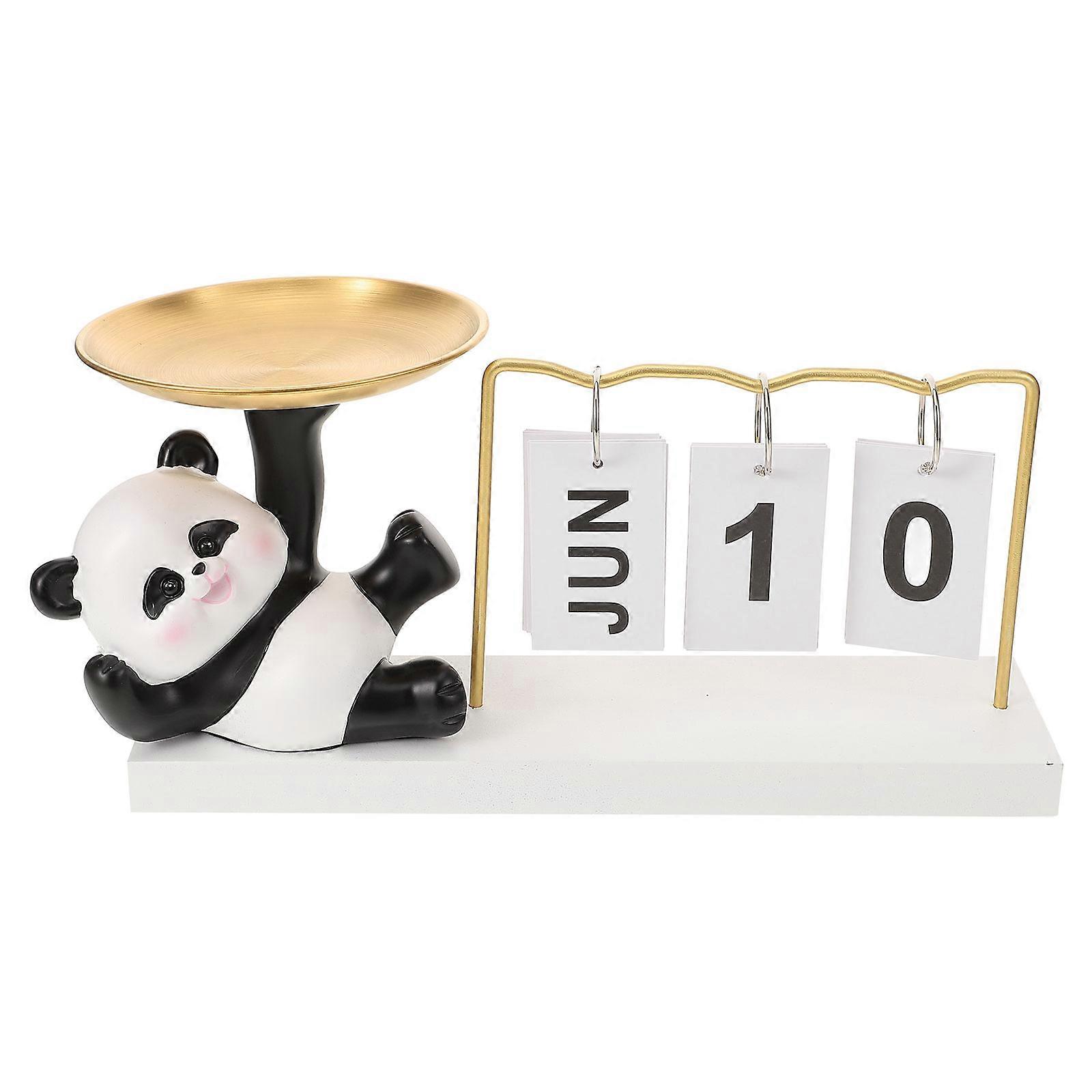 Multi Material Panda Calendar Tray for Trinket Display and Key Storage