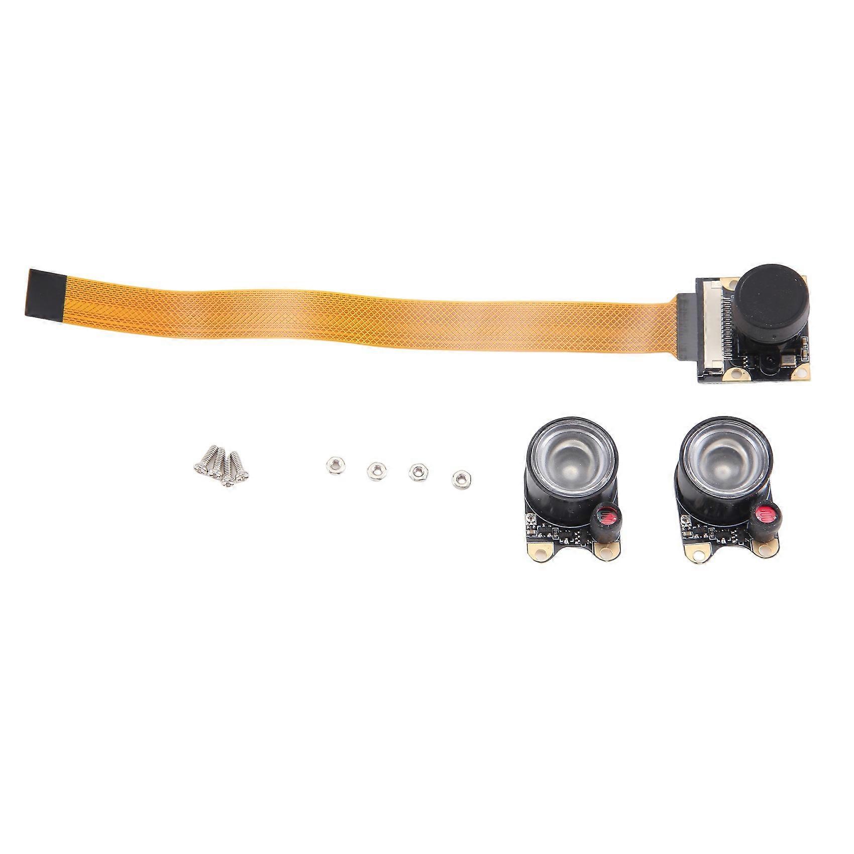 For Raspberry Pi 5/Zero/2W/W Camera Day and Night Vision Adjustable Focus Module, OV5647 5MP 1080P 130° Viewing Angle