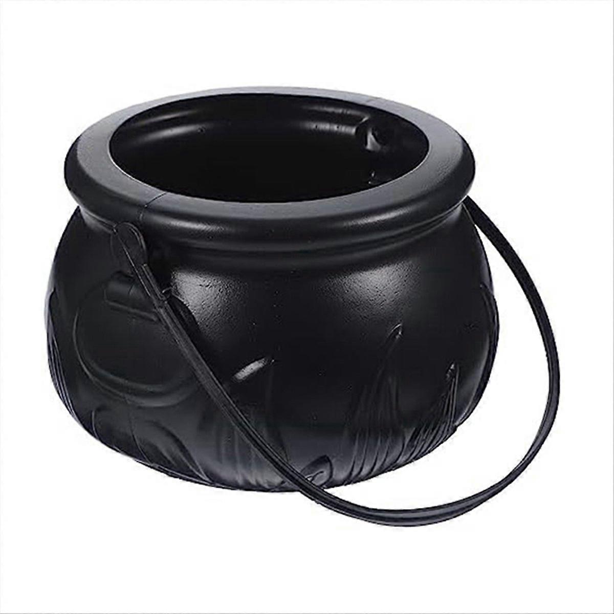 Black Cauldron Kettle Plastic Witch Kettle Candy Kettle Bucket