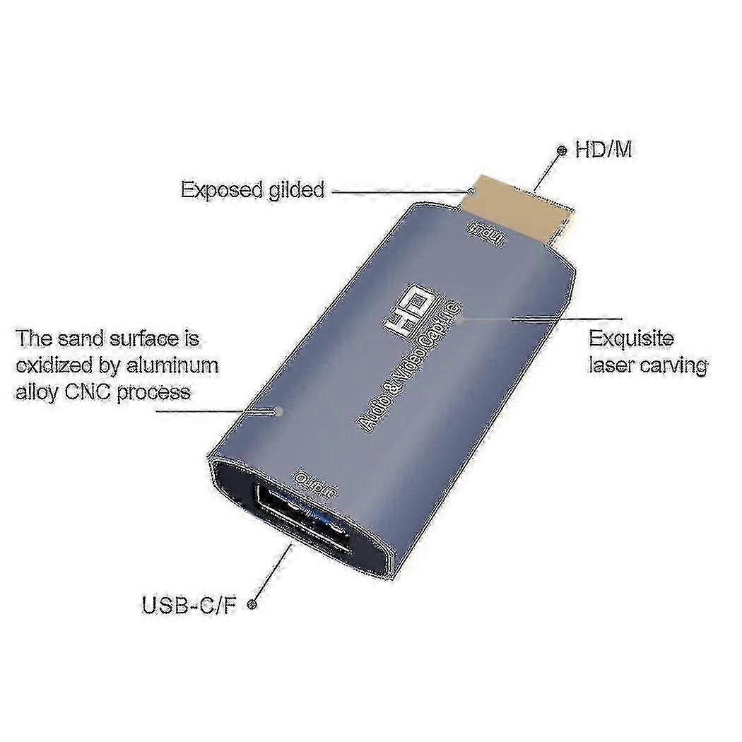 Z51 USB أنثى إلى 4K Hdmi ذكر بطاقة التقاط الصوت والفيديو للكمبيوتر البث المباشر
