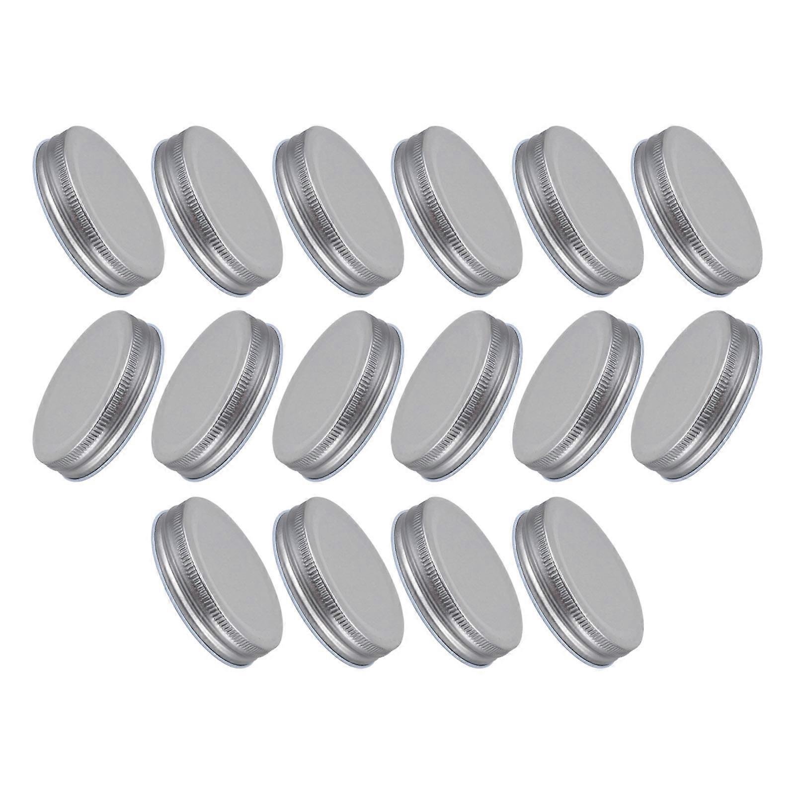 64Pcs Silver Air Tight Jar Lids Tinplate One-Piece Type for Secure Storage
