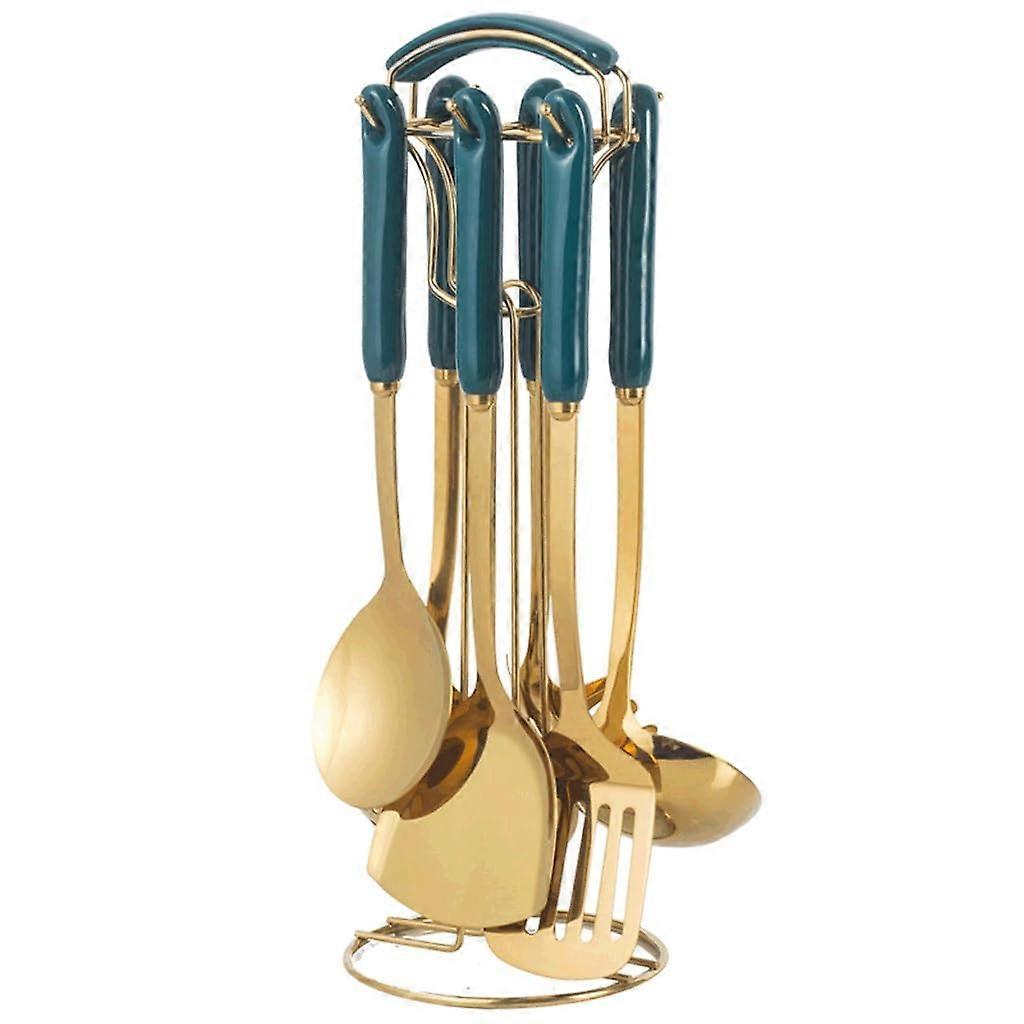 Stainless Steel Cooking Utensils Set with HeatResistant Handles for Frying and Serving 41CM