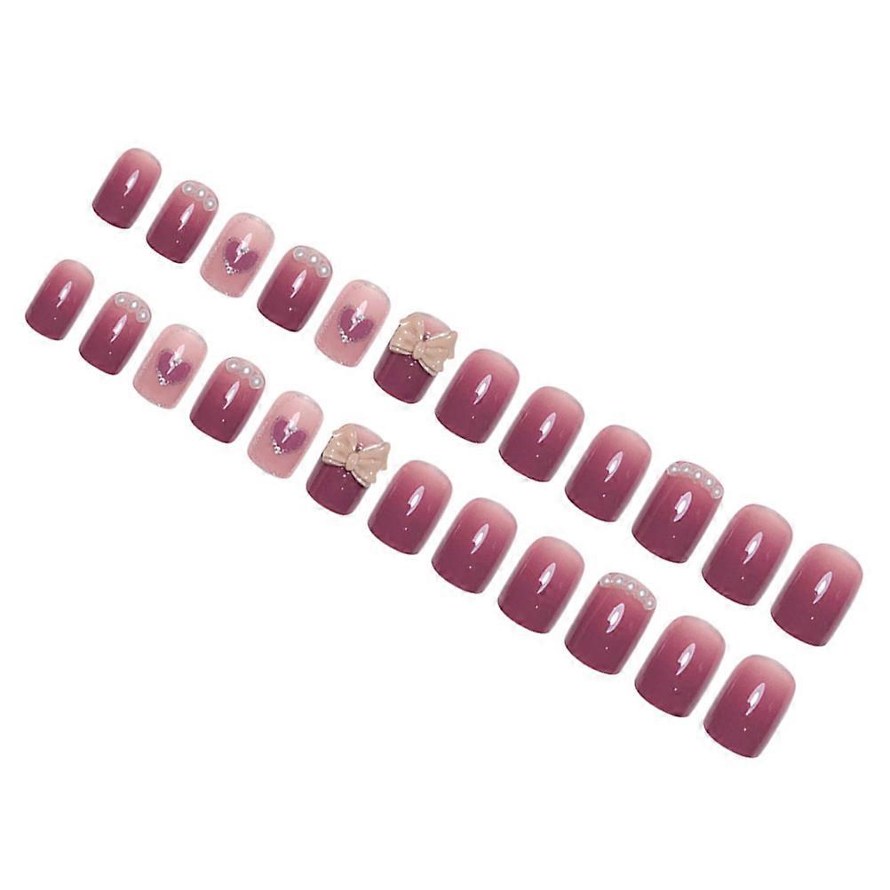 Press on Nails Butterfly Bow Design for Nail Decorating 24Pcs Set