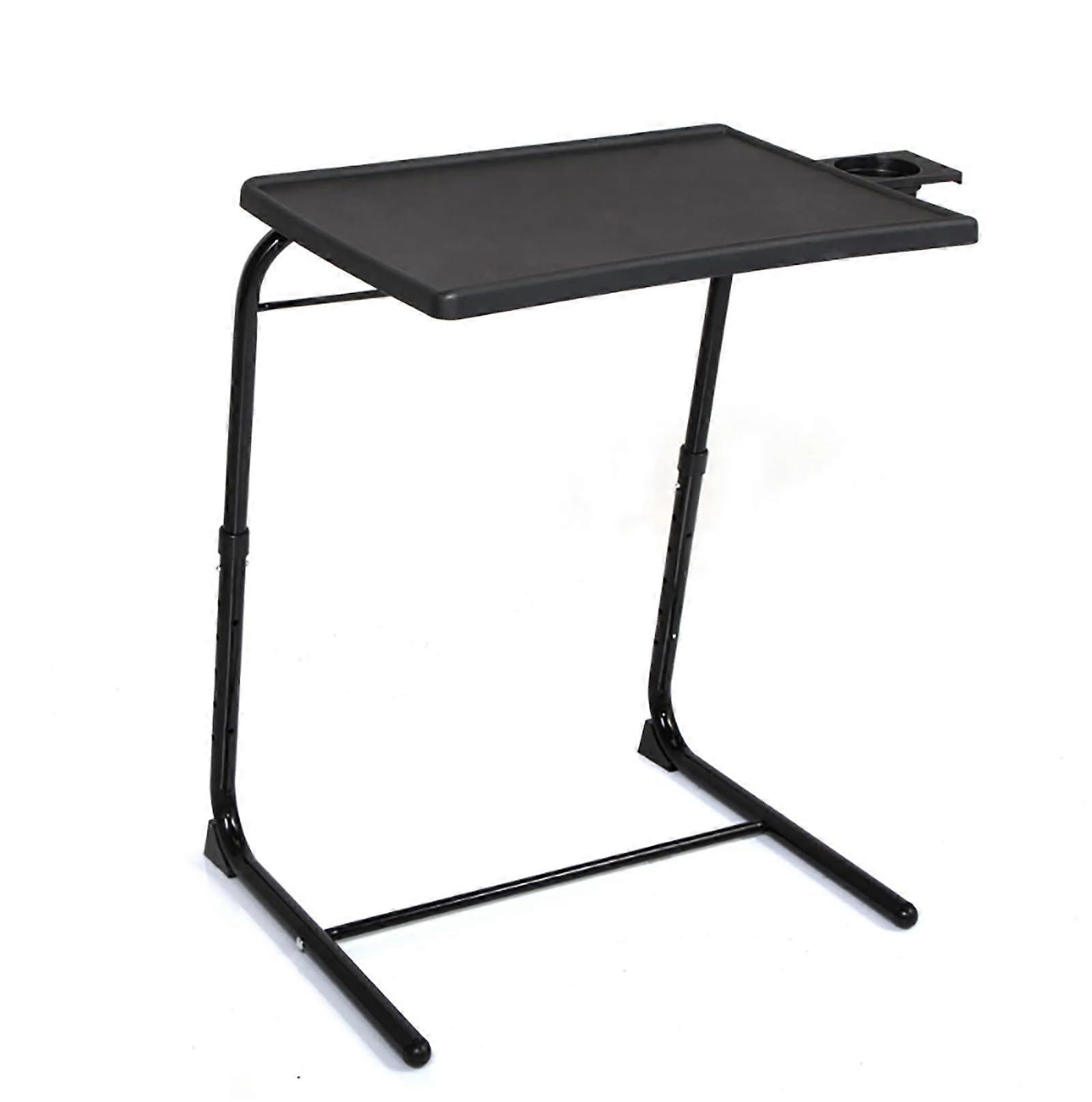 TV Tray Table Folding Adjustable Height with Cup Holder for Couch and Bed Dining