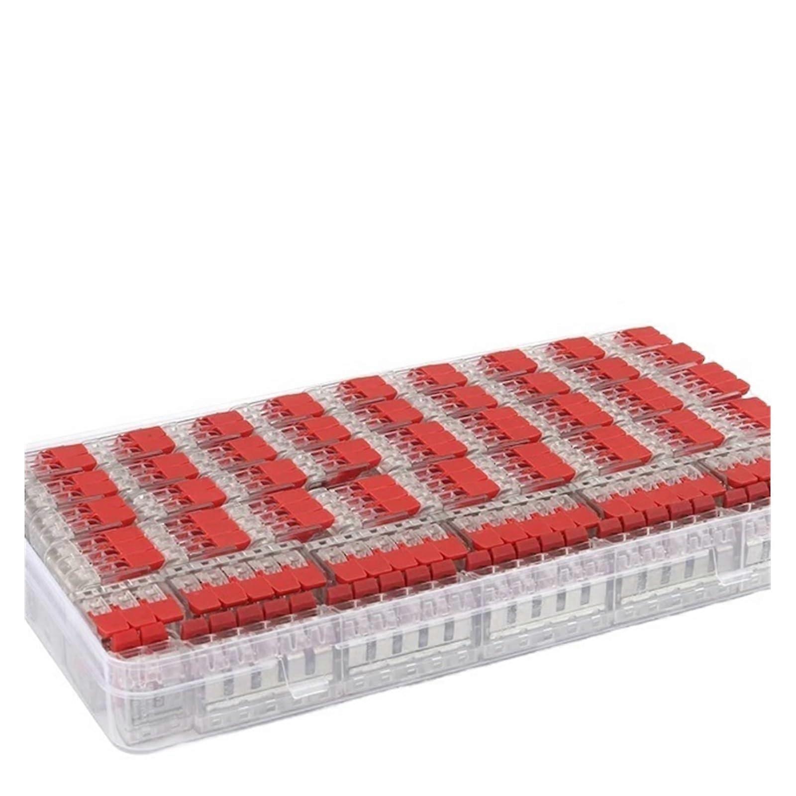 90 PCS Quick Home Wire Connectors Terminals 2/3/5 Pin Lever Clamp Reusable Electrical Connectors Red