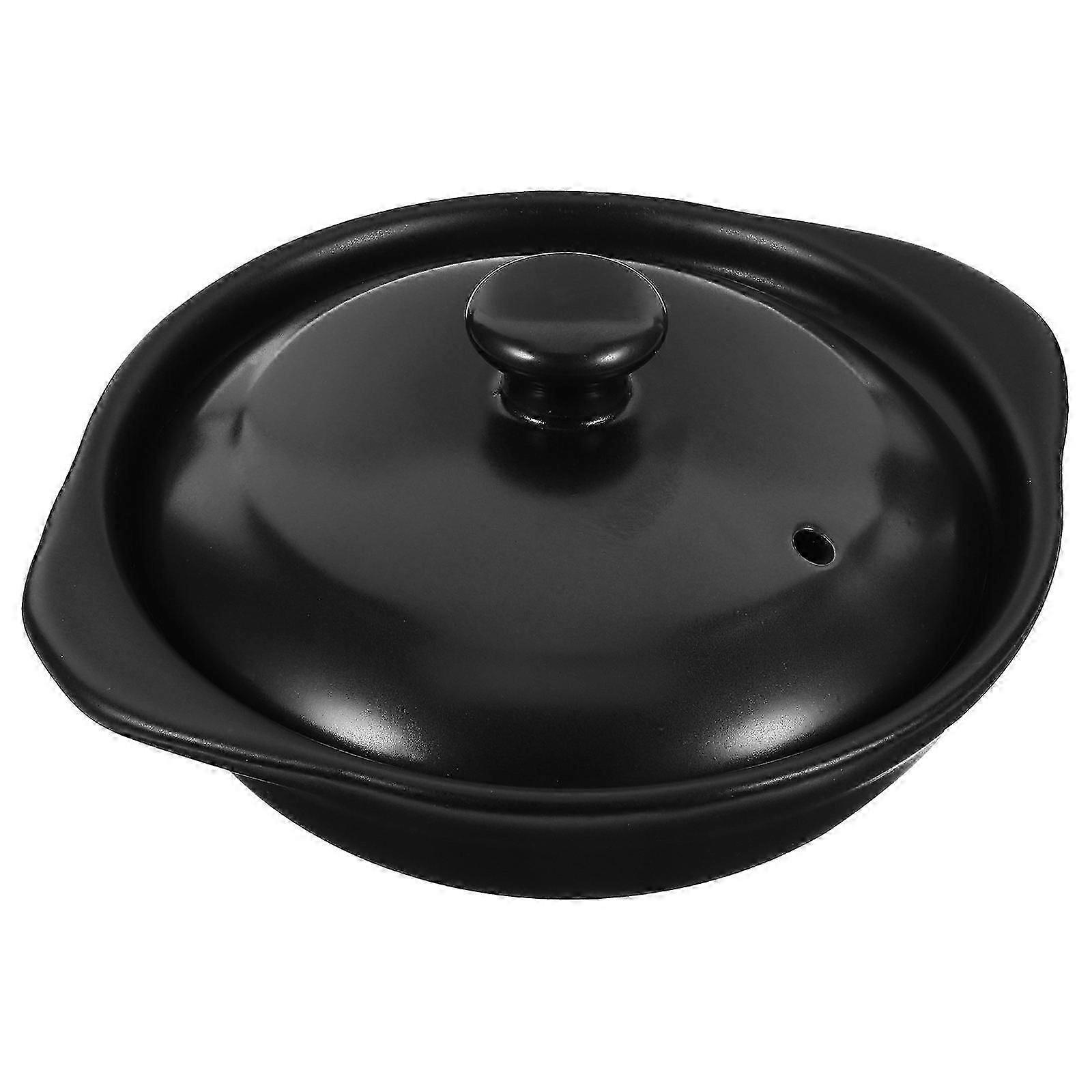 Black Ceramic Cooking Pot Stewing Pot for Soup Kitchenware