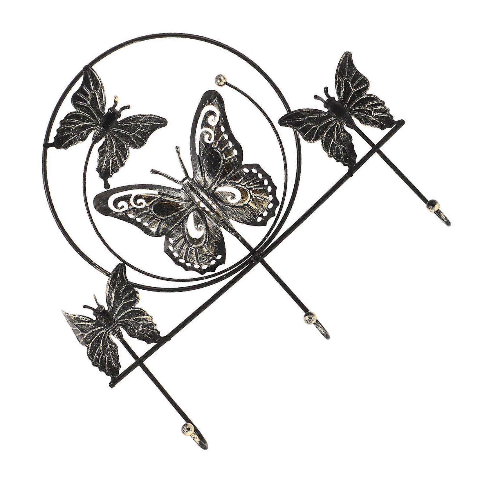 Butterfly Decorative Wall Hooks NoDrill Installation for Entryway Coats Keys Towels and Clothes