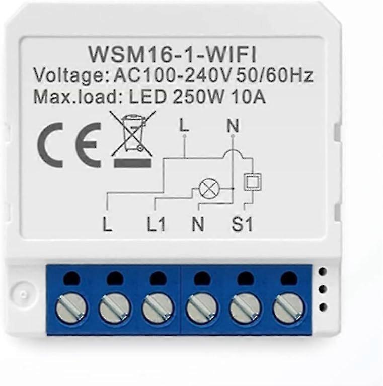 Wifi Smart Light Switch Module, Tuya App Remote 2 Ways Control 1 Mini DIY Breaker Work