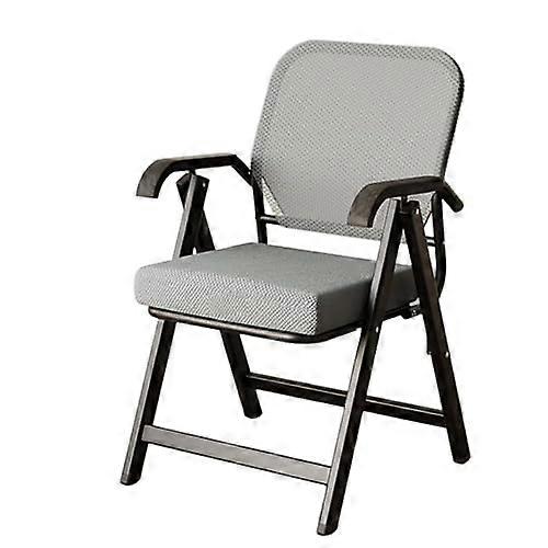 Ergonomic Padded Folding Chair with Spine Support and  Rebound Cushion for Office and Home Gray