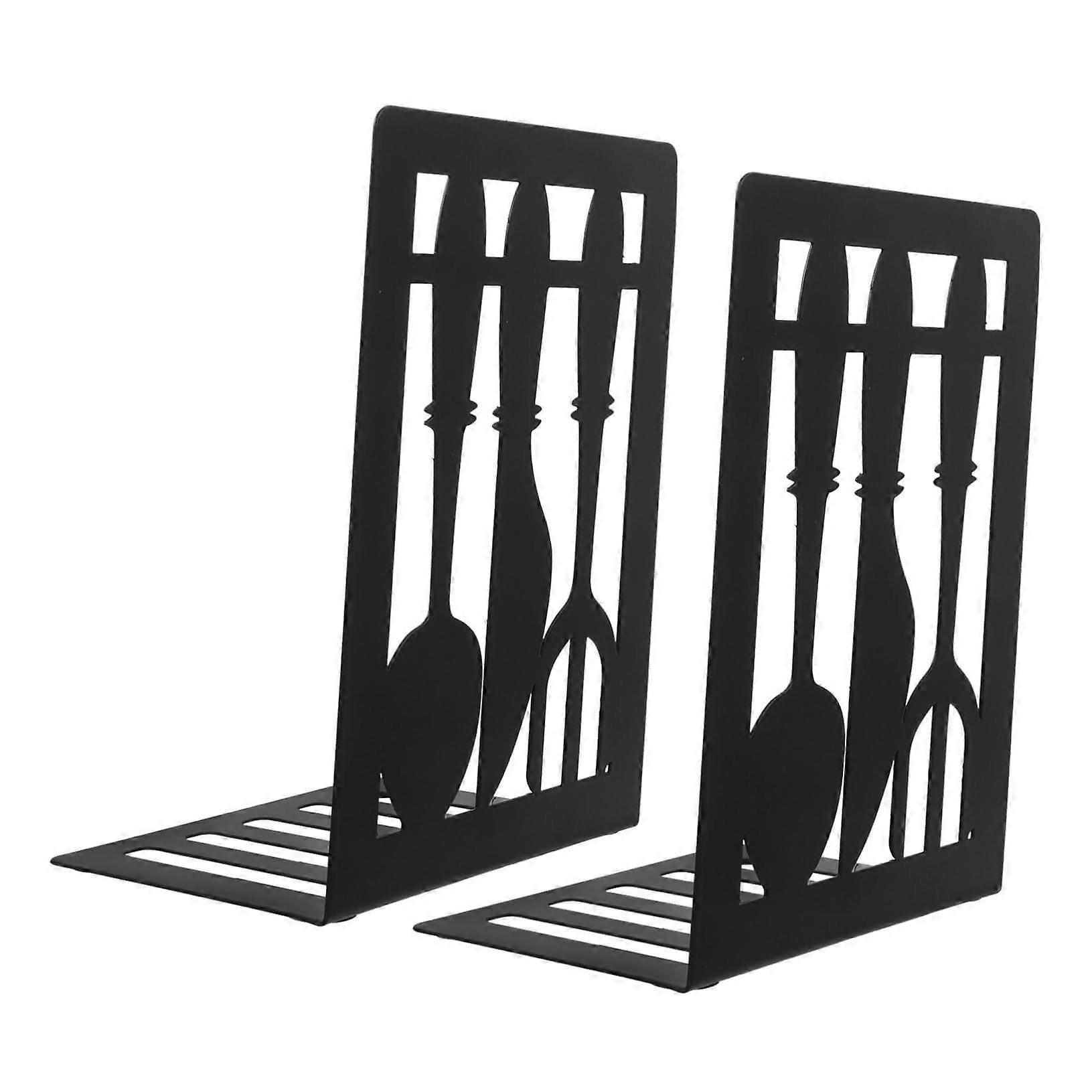 Decorative Iron Bookends for Shelves with Durable Construction and Stable Flatbottom Design