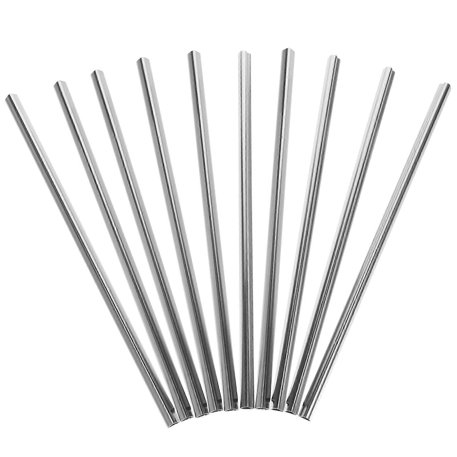 Stainless Steel Straws Heart-Shaped for Drinking 10Pcs Silver Reusable