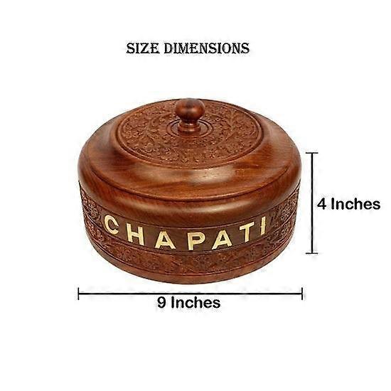 22.86 cm Wooden saucepan with geometric pattern, brown,